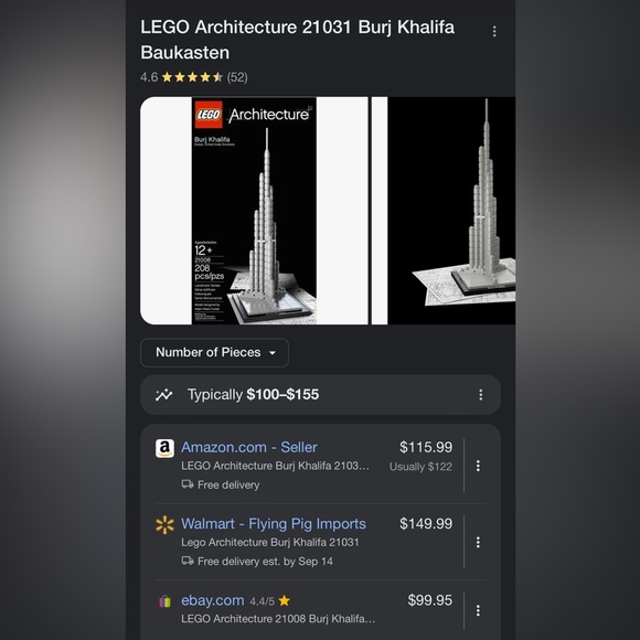 Retired Lego Burg Khalifa Dubai 21008 - Picture 6 of 7